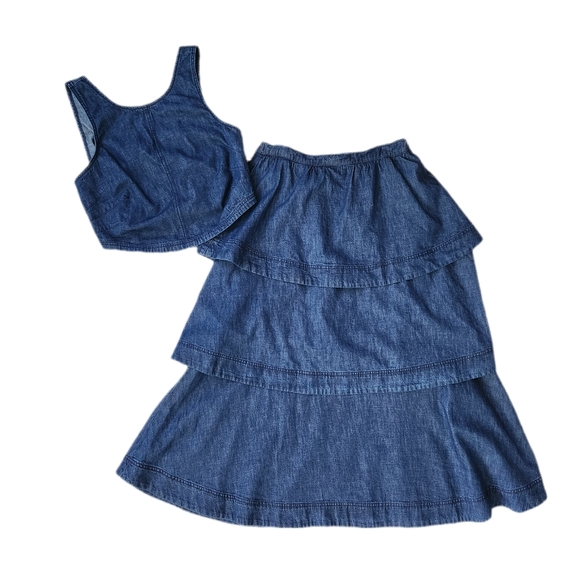 Free People Ryder Denim Skirt Set In Midnight‎ Blue Women's Size Large - Picture 3 of 14